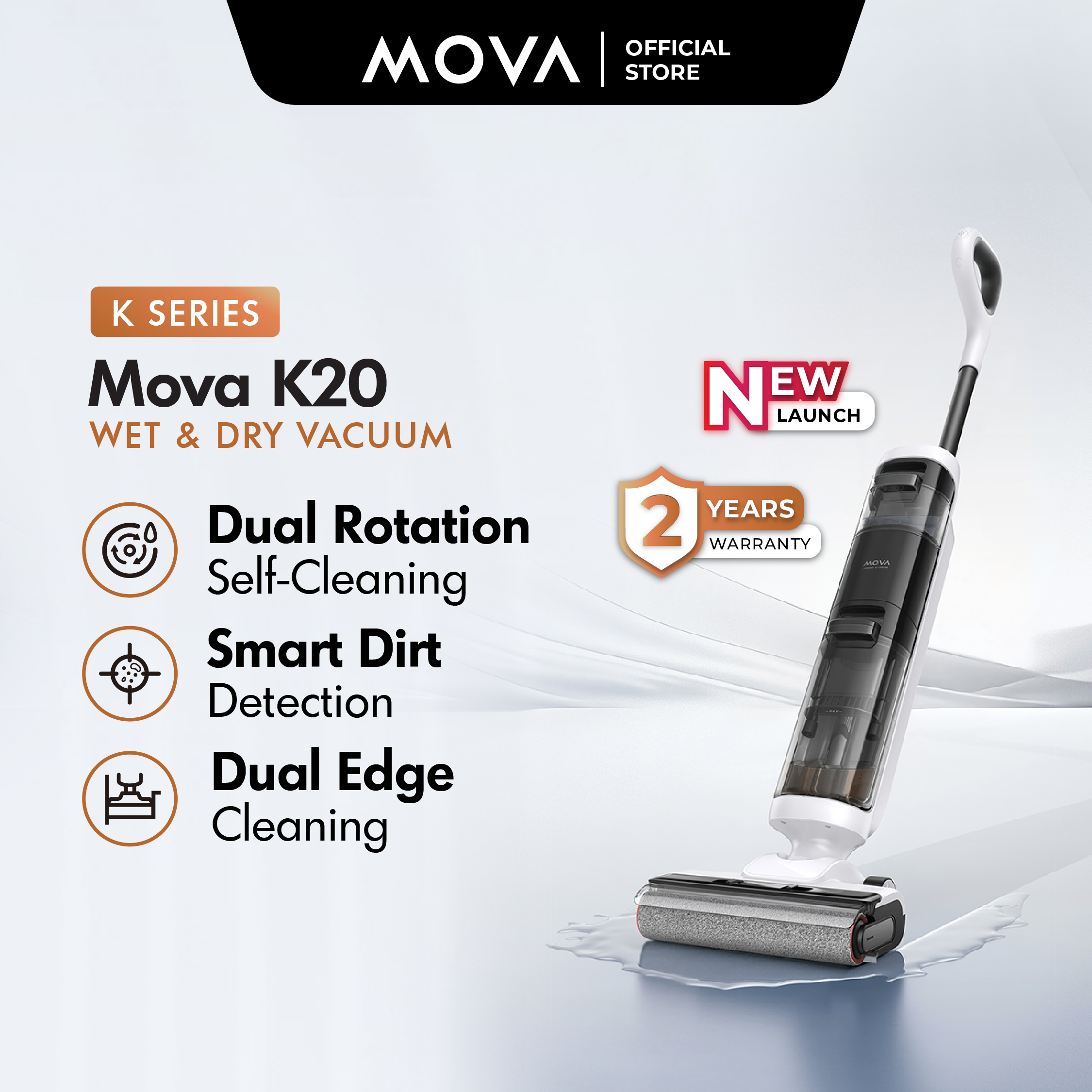 MOVA K20 Wet and Dry Floor Washer & Vacuum Cleaner
