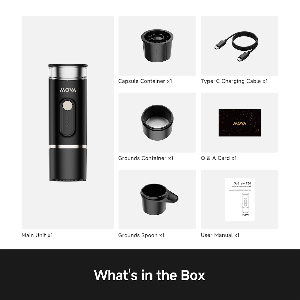 MOVA GoBrew T30 Portable Self-Heating Coffee Machine