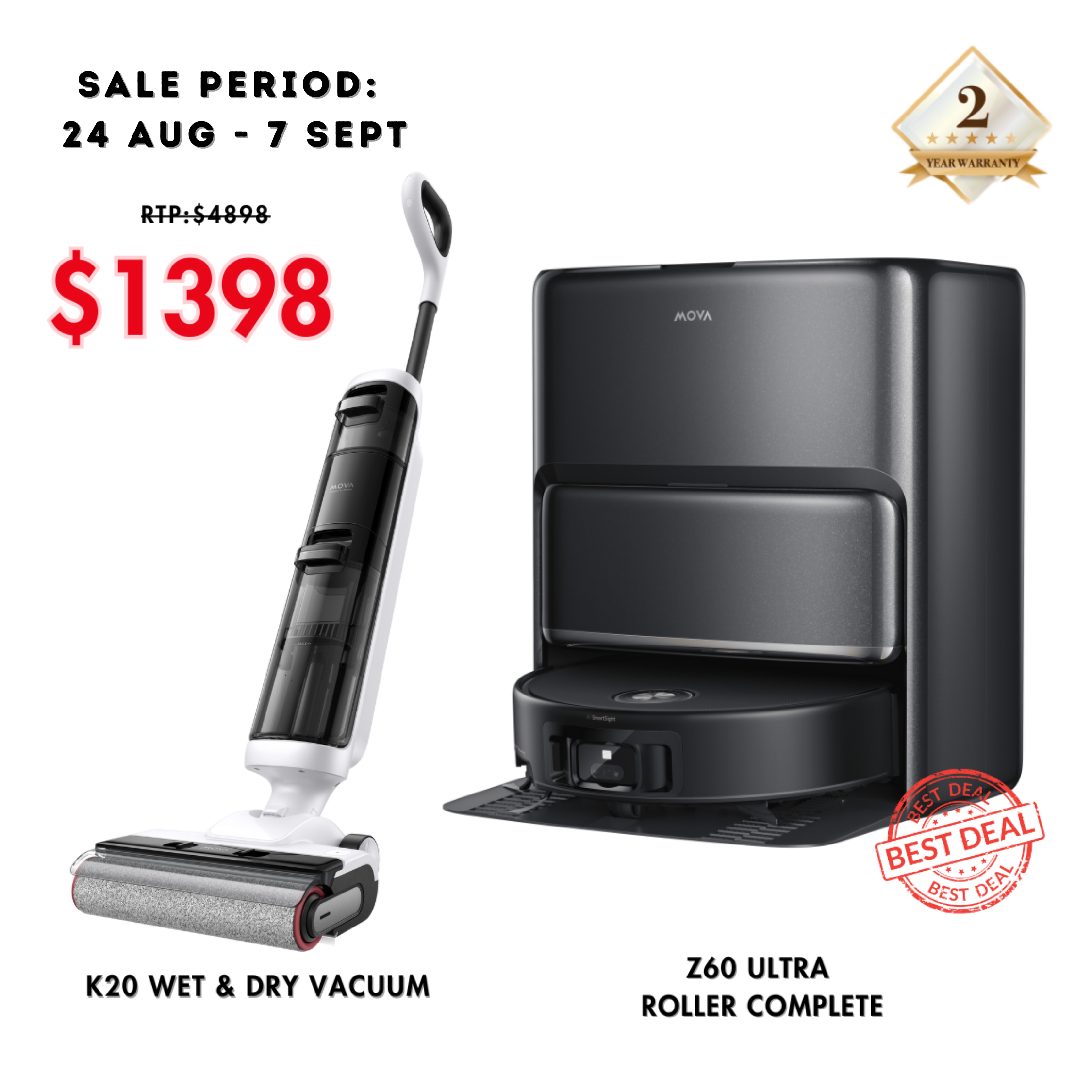 [PRE-ORDER] 𝐄𝐗𝐂𝐋𝐔𝐒𝐈𝐕𝐄  𝐁𝐔𝐍𝐃𝐋𝐄 𝐃𝐄𝐀𝐋 🎁 Z60 ULTRA ROLLER COMPLETE & K20 WET & DRY VACUUM