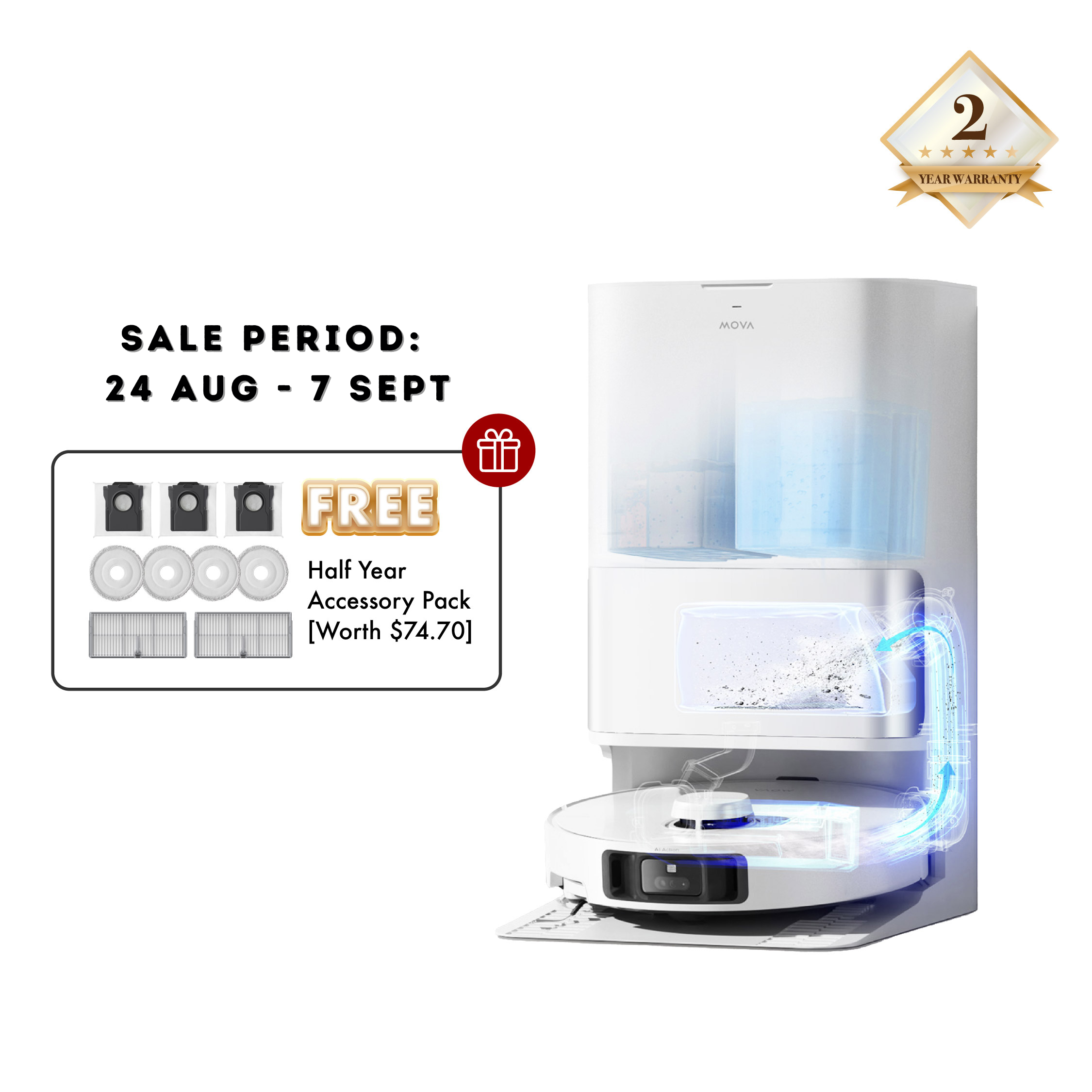 【BEST VALUE】MOVA E30 Ultra Robot Vacuum Cleaner
