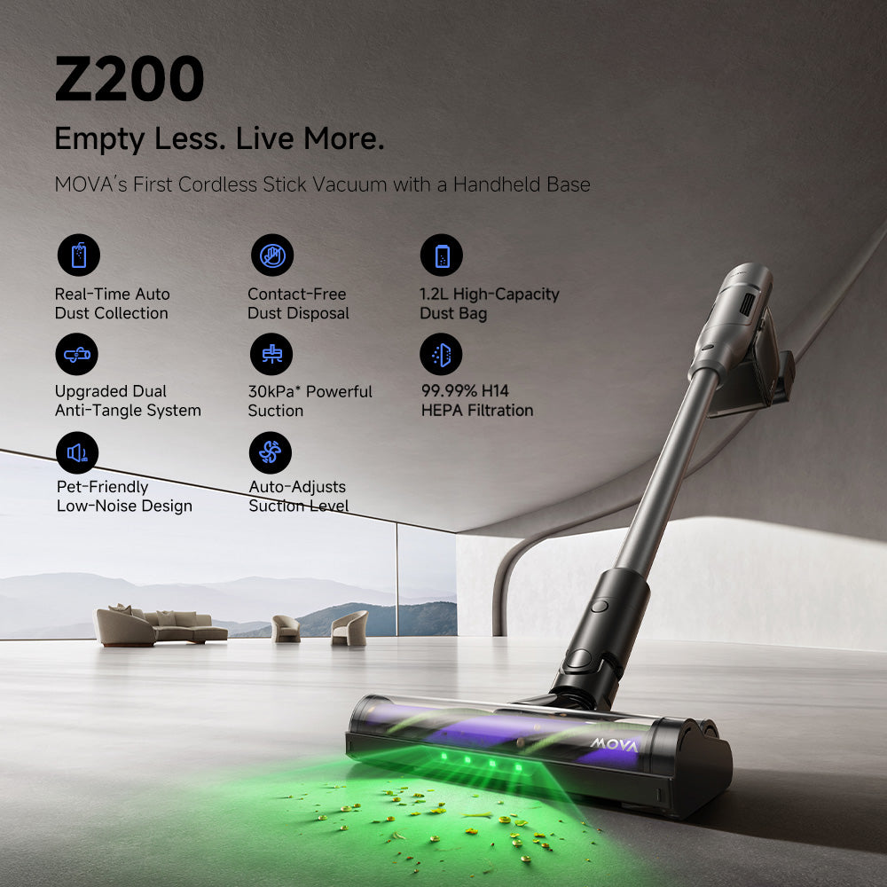 Mova Z200 Auto Empty Stick Vacuum