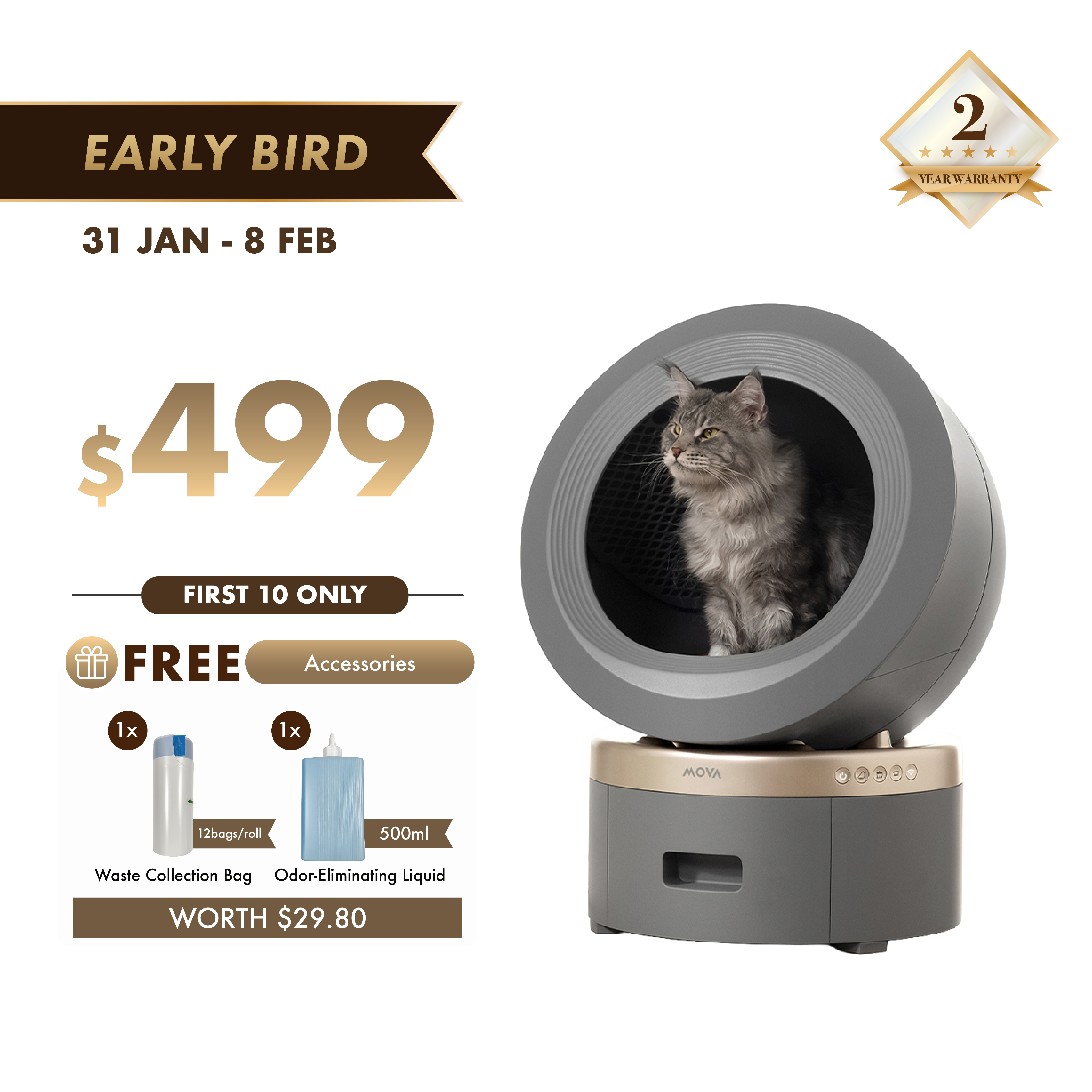 MOVA LR10 Prime Smart Pet Litter Box