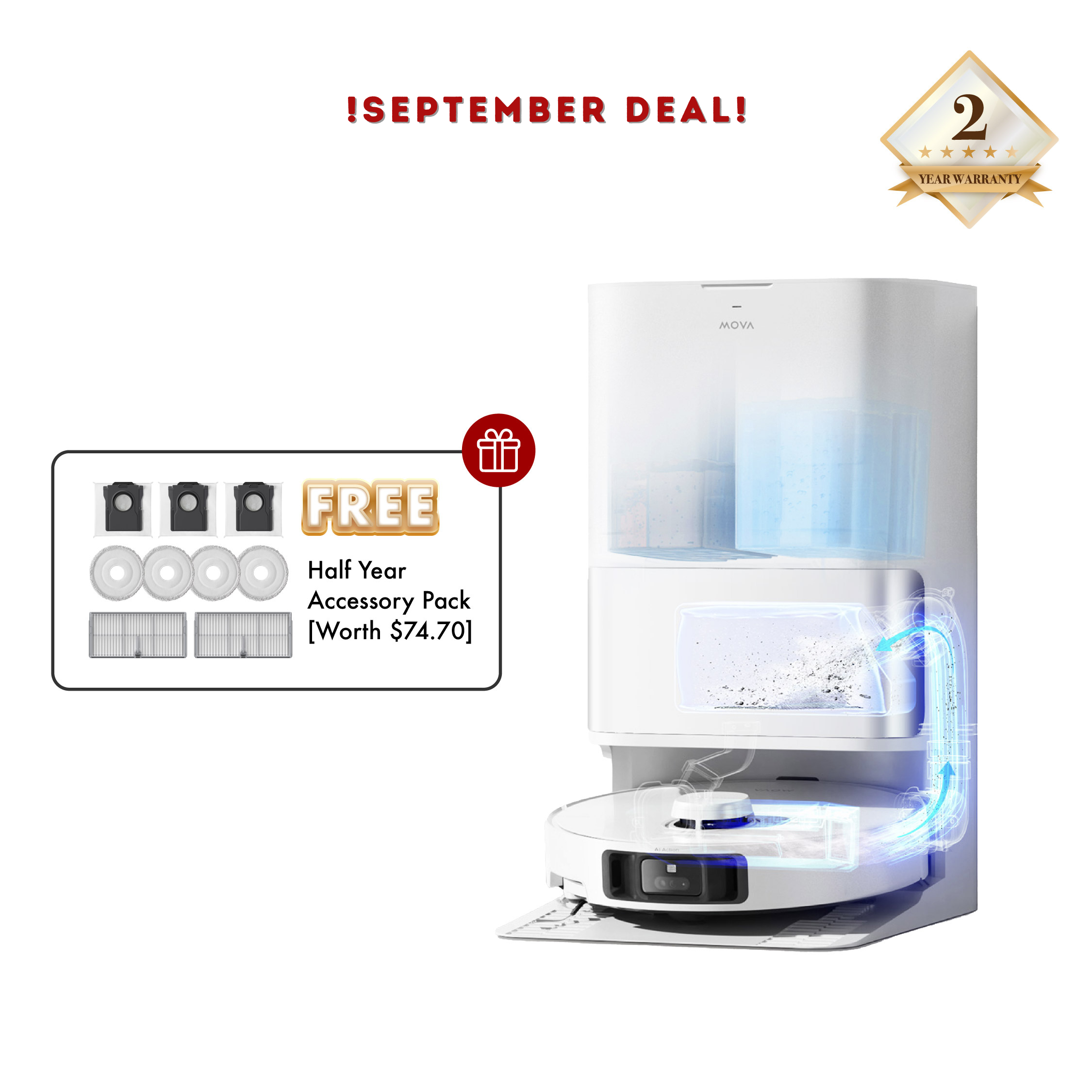 【BEST VALUE】MOVA E30 Ultra Robot Vacuum Cleaner