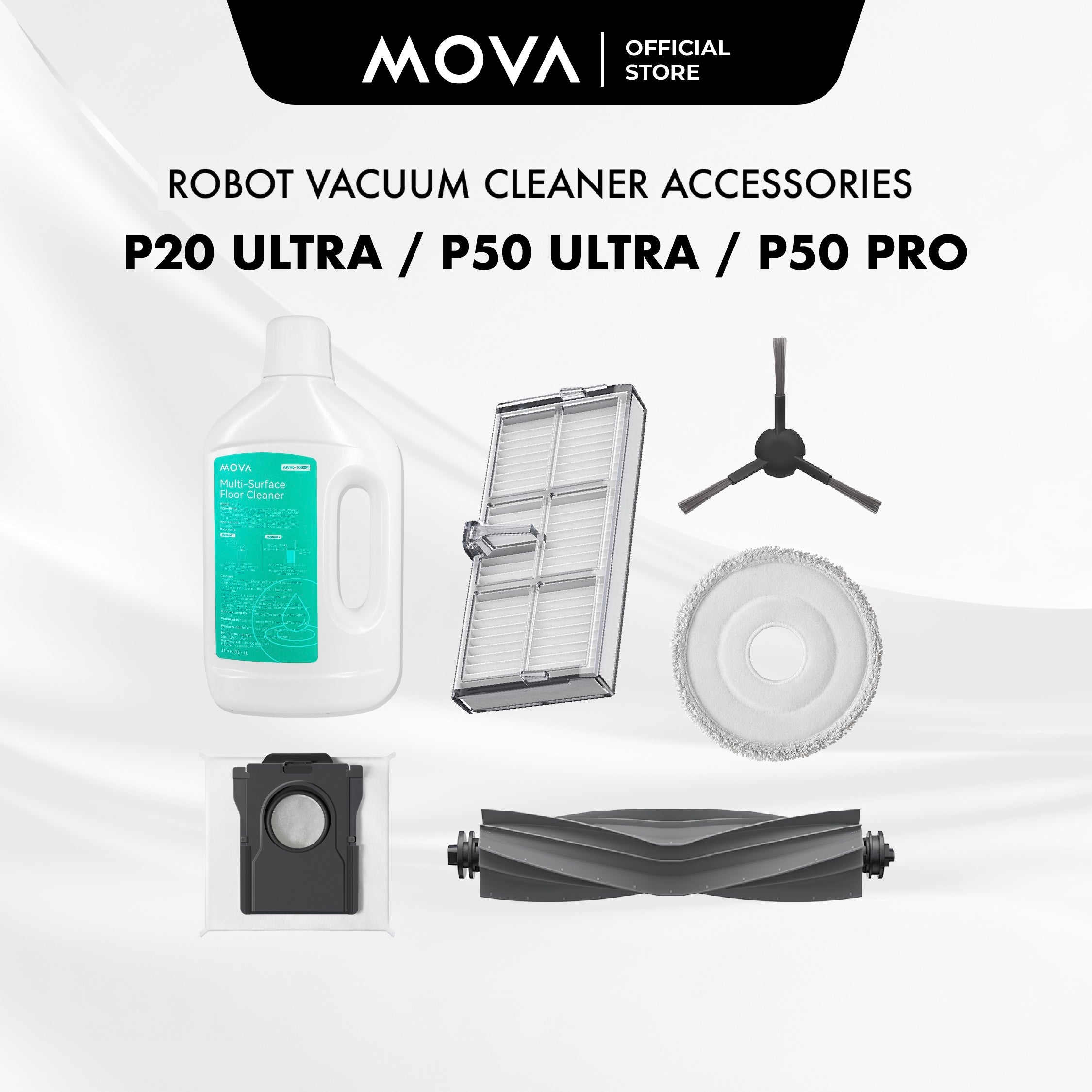 MOVA P20 Ultra / P50 Ultra / P50 Pro Ultra Robot Vacuum Cleaner Accessories