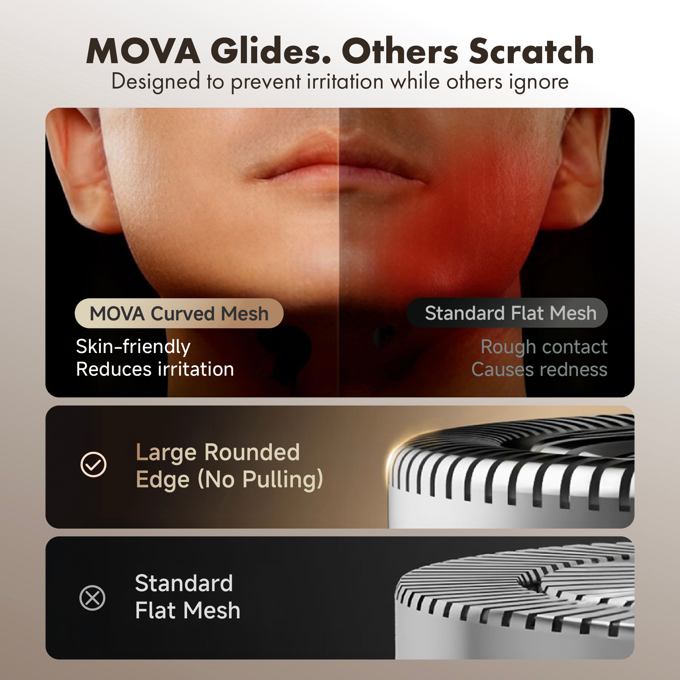 MOVA R3000 Portable Luxury Mini Electric Shaver with Build in Mirror