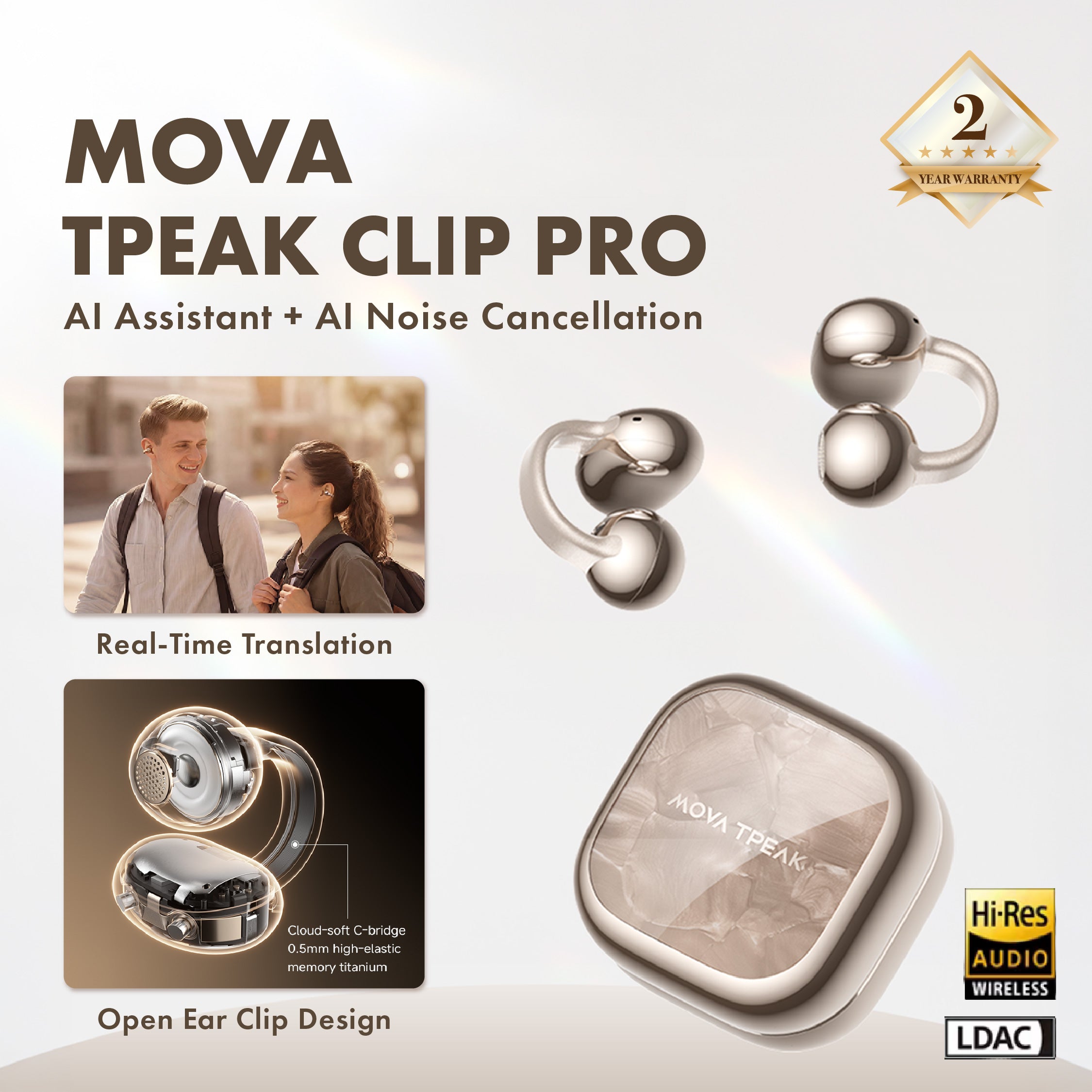 Mova MA2001 Tpeak Clip Pro Earbuds