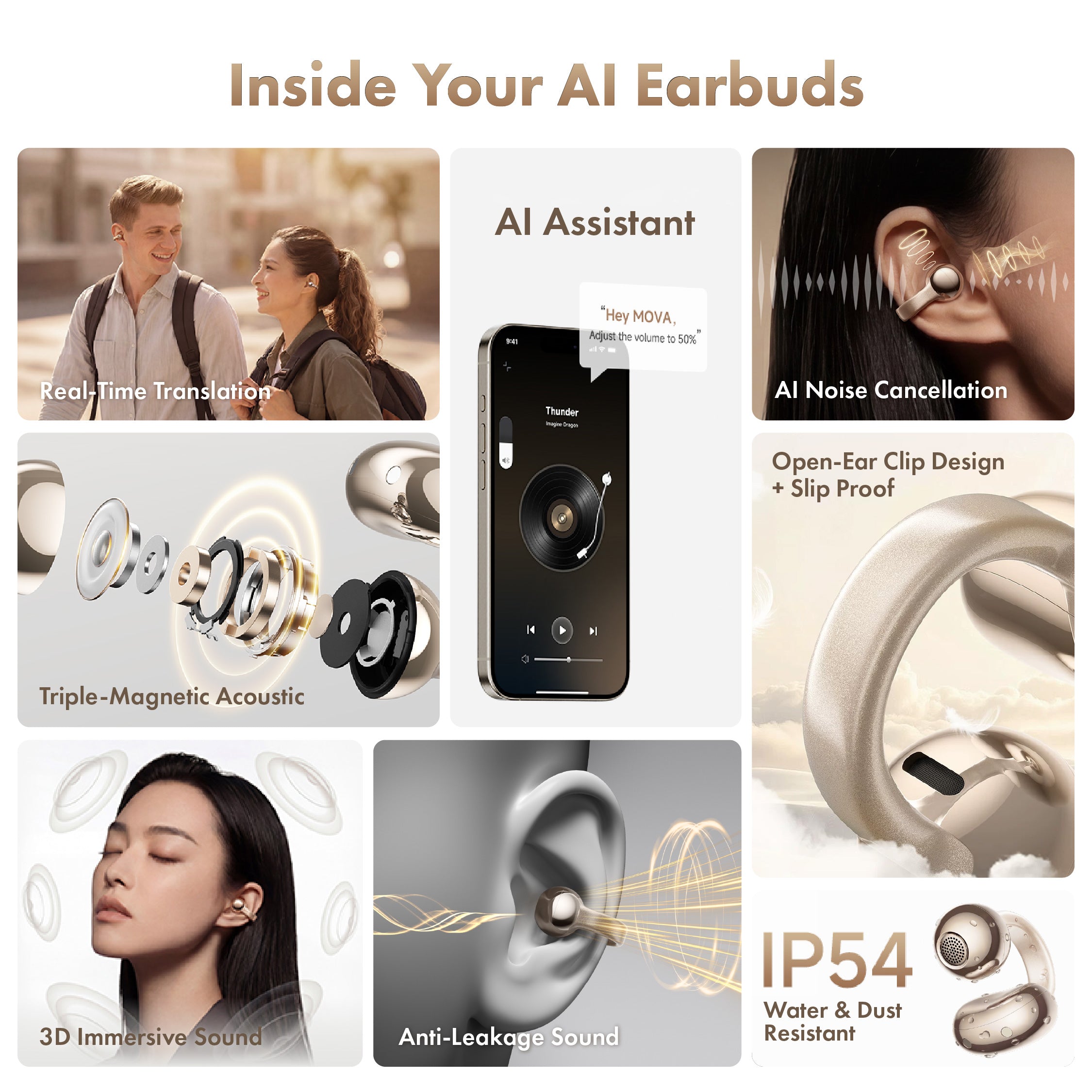 Mova MA2001 Tpeak Clip Pro Earbuds