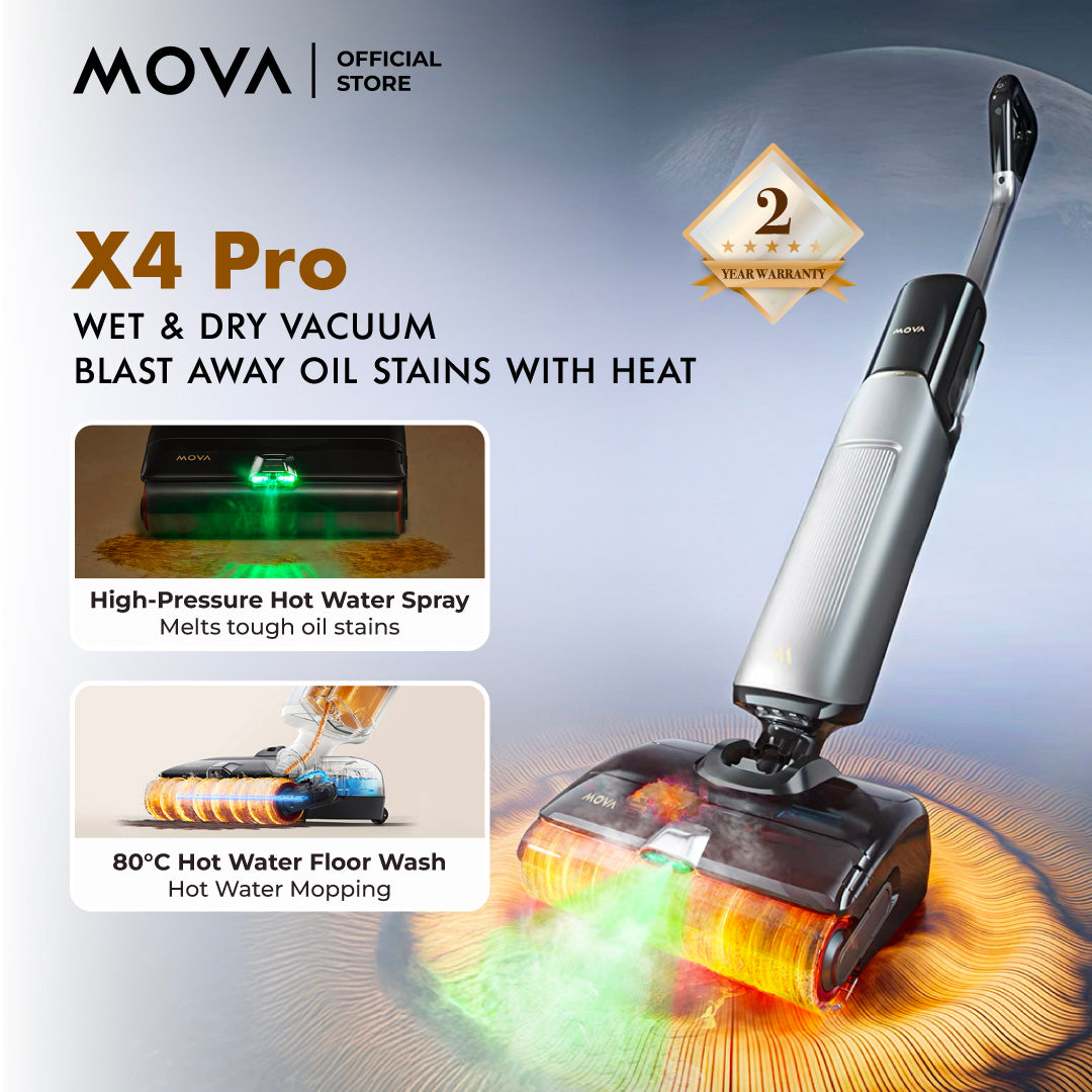 【WORLD FIRST】Mova X4 PRO Wet and Dry Vacuum Cleaner | 80°C Hot Water Floor Washing | High-Pressure Hot Water Spray