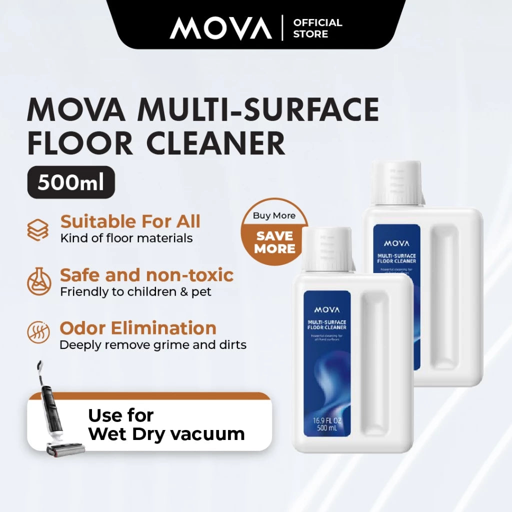 Mova Floor Cleaning Detergent Multi-Surface Cleaner Cleaning Solution For Mova Wet & Dry Vacuum - 500ML