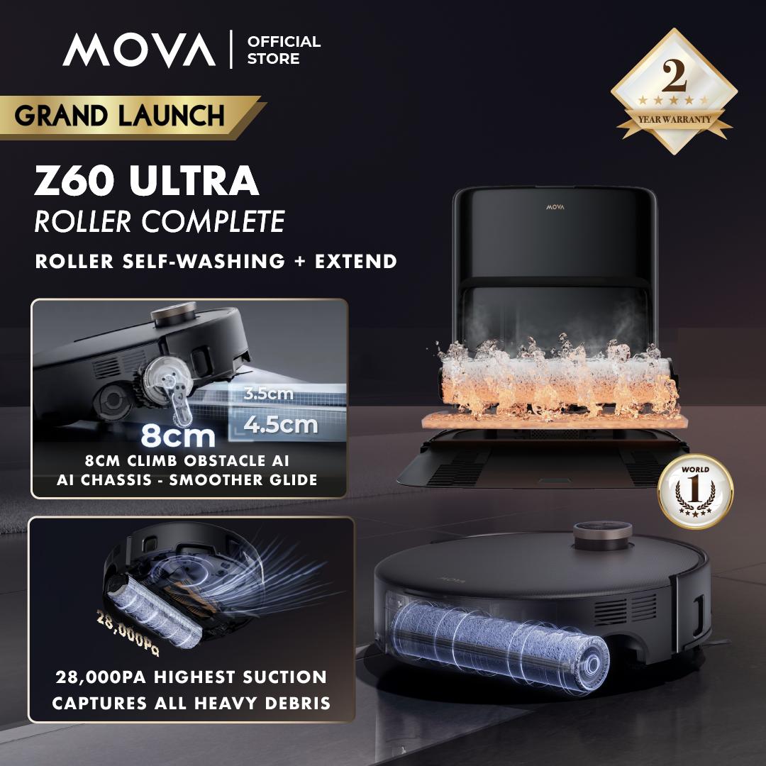 【GRAND LAUNCH】MOVA Z60 Ultra Roller Robot Vacuum Cleaner | Roller Mopping | 8cm Obstacle Climb | 28000Pa Suction Power